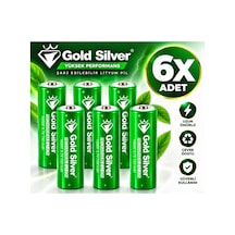 Gold Silver 18650 El Feneri Ve Kafa Lambası İçin Şarj Edilebilir Li-ion Pil - 3200 Mah 4.2v 6 Adet