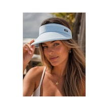 Giyu Shop Kadın Geniş Siperli Uv Korumalı Ayarlanabilir Vizör Şapka Mavi