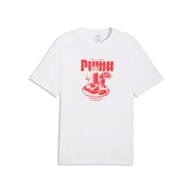 Puma Graphıc Breakfast Erkek Geniş Kesim Tişört 634432 02 Beyaz