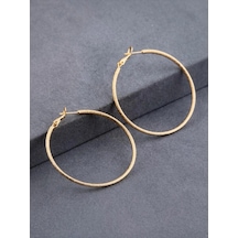 Gold Renk Cerrahi Çelik Halka Küpe Altın 38582966