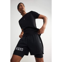 DeFactoFit Slim Fit Dar Kesim Fermuarlı Telefon Cepli Sporcu Taytlı Şort Z2147AZ24AUBK81