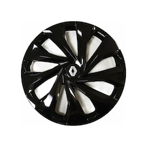 Renault 25 Uyumlu 15 Inç 4 Adet Piano Black Siyah Jant Kapağı Takımı