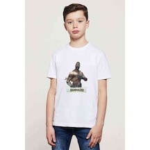 Tshirthane Bandolier Fortnite Baskılı Unisex Çocuk Beyaz T-Shirt