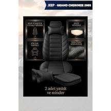 Jeep Grand Cherokee 2005 Uyumlu Premium Lüks Siyah Renk 2 Adet Minder Ve Yastık