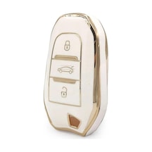 Autohan Keys C4 Ds4 C5 Ds5 Nano Araç Anahtarı Koruma Kılıfı, Beyaz Altın, Premium Kalite Standart