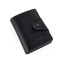 Williampolo Elit Quality Siyah Hakiki Deri Mini Erkek Kartlık Siyah