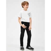 Koton Kot Pantolon Düz Paça Normal Bel - Straight Jean Beli Ayarlanabilir Lastikli Antrasit 3skb40007td 3SKB40007TD045 Antrasit