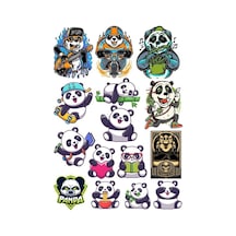 Panda Sticker Set-9 16 Parça Telefon, Tablet, Defter, Laptop Sticker