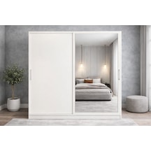 Osvin Tamamı Mdf Sürgü Kapaklı Dolap Gardırop Beyaz 180 Cm