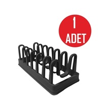 Lüks Dolap İçi Tencere Kapak Düzenleyici Gondol 6 Bölmeli Siyah 1 Adet Plastik 13 X 28 Siyah Tr Diğer