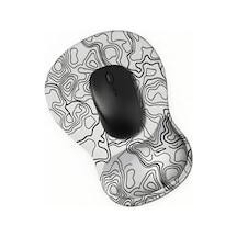 Topowave Bilek Destekli Mouse Pad Ergonomik Kaymaz Taban Mouse Pad Bilek Koruyucu Dijital Mouse Pad Beyaz