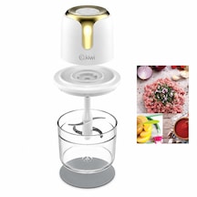 Usb To Type-c Şarjlı Mini 3 Bıçaklı Gold Blender Rondo Gıda Doğrayıcı 1.2lt Mika Kristal Hazne Kc-8221