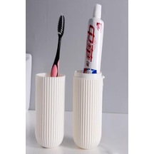 Beyaz Seyahat Tipi Aksesuar Taşıma Kabı Gözlük Diş Macunu Diş Fırçası Saklama Kutusu Siyah