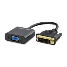 Büro Ev Ofis Network Dönüştürücü İçin Siyah 1080p 24+1 Dvı To Vga F Çevirici