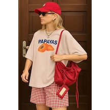 Papayas Baskılı Unisex Tshırt Bej