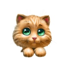 Karikatür Güzel Yavru Kedi Araba Sticker