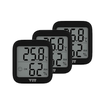 Vıt 3'lü İç Mekan Dijital Isı Ve Nem Ölçer Siyah Termometre Bvt17-02 Thermometer