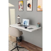 Katlanabilir Duvara Monte Masa - 50x90 Cm Ofis, Ev Çalışma Masası Beyaz