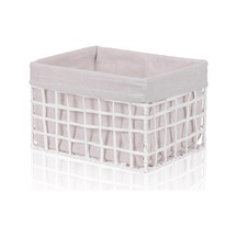 The Mia Braid Hasır Organizer Sepet Beyaz 30x22x19 Cm