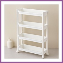 Bezos 4 Katlı Tekerlekli Sepet Organizer Raf 465x145x670mm Rengaren Çok Renkli
