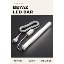 Onerous 100 Cm 220v Beyaz Led Bar, Anahtarlı, Fişli, Yapışkanlı