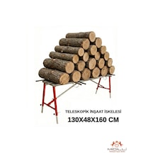 Alüminyum Gövdeli Çelik Ayaklı Teleskopik Katlanır İnşaat İskelesi - 400 Kg Taşıma Kapasitesi 130x48x160cm
