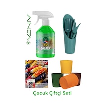 3v Grener Bitki Besini 500 Ml + 1 Adet 9.8l Saksı + 4 Lü Fide Ekim Seti + 15 Renkli Mısır Tohumu 5