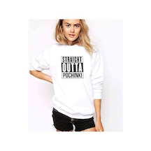 Pubg Straıght Outta Pochınkı Baskılı Beyaz Kadın Sweatshirt (534603336)
