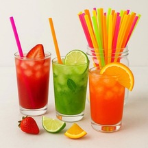 Supertrend Fosforlu Renkli Pipet 5mm X 21cm - 50 Adet