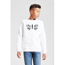 Tshirthane Demon Slayer Anime Upper Moon Demon Eyes Beyaz Çocuk 2ip Sweatshirt 001 Beyaz