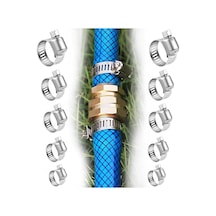 Dmax 10 Adet Metal Ayarlanabilir Hortum Kelepçesi Seti Solucan Dişli Boru Kelepçesi, Su Borus