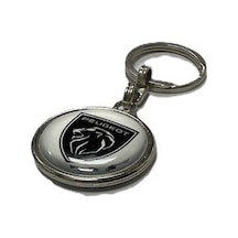 Peugeot Yeni Logolu Metal Otomobil Anahtarlığı 2 Taraf Baskılı