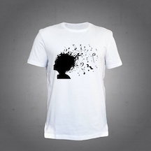 Herşey Nota Nota Düşünen İnsan Beyaz T-shirt Unisex 001