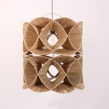 Oklid Doğal Rafya 63x65/75 Cm Katlı Aydınlatma Bej