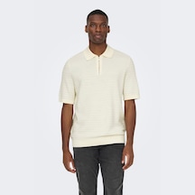 Only & Sons Manu Strcuture Erkek Krem Polo Tişört 22038171-ert