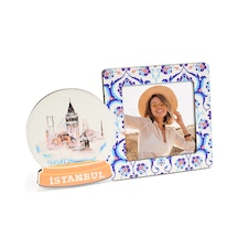 Storebaskı Kişiye Özel İstanbul Temalı Ahşap Pola Fotoğraf Çerçevesi 9x10 Cm