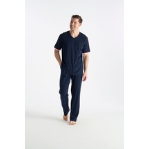 U.S. Polo Assn. Lisanslı Erkek Lacivert Pijama Takım 19041