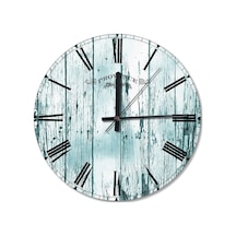 Boyası Çatlamış Mavi Ahşap Ahşap Duvar Saati (407456602) Ahşap