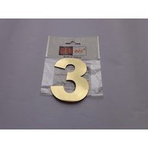 Gendec 8 Cm Paslanmaz Metal No:3 Kapı,Villa,Daire Numarası