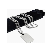 ÇELİK Büyük Dogtag Asker Künyesi Kolye Gümüş