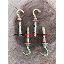 Kancalı Çelik Dübel M6 x 80Mm Açık Kancalı Dübel 12 Adet