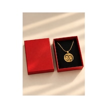 Kişiye Özel Fotoğraf Baskılı Çelik Kolye İsme Özel Kutu Gold