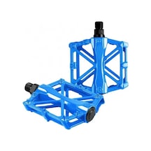 Xbyc 1815 Bilyalı Bisiklet Platform Pedal Geniş Yapılı Bilyalı Alüminyum Pedal Mukavemetli Mavi Renk