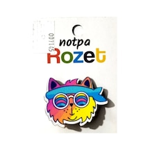 Notpa Rozet Ahşap Gözlüklü Kedi - 3 Adet