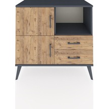 Hyperion Şifonyer 2 Raflı 2 Çekmeceli 2 Kapaklı 88x44x80 Antrasit-çam Çam