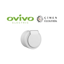 Ovivo Xone Beyaz Kapaklı Topraklı Priz Sıva Üstü