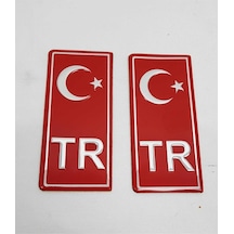 Tr Plaka Sticker 2'li - Türkiye Plaka Kabartma Sticker