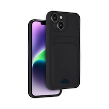 Apple İphone Uyumlu 14 Kılıf Kelvin Kartvizitli Silikon - Siyah Çok Renkli