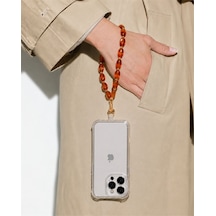 Iconic Kehribar Telefon Askısı, Boncuklu Telefon Charmı Ve Çanta Aksesuarı