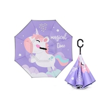 Çocuk Şemsiye Ters Şemsiye Fantasy Ünicorn Mor